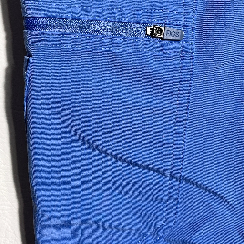 Figs Scrubs Bottoms Women Blue Technical Collection Elastic Waist Zip XS - Picture 2 of 11
